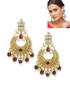 Maroon Party Wear Kundan New Jhumka Design For Party And Functions Latest Earrings Collection 1909